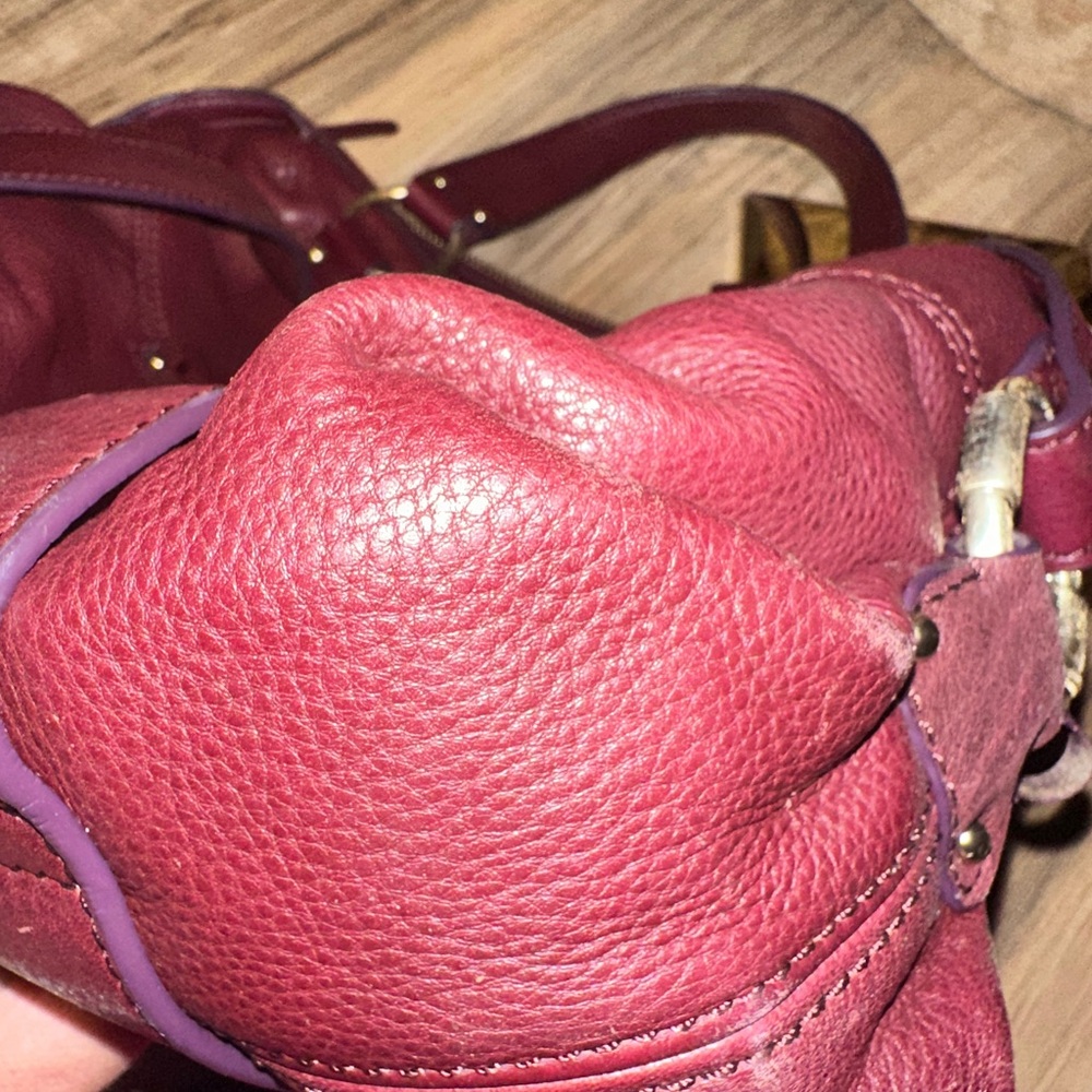 Michael Kors Merlot Leather Shoulder Bag - Picture 13 of 17